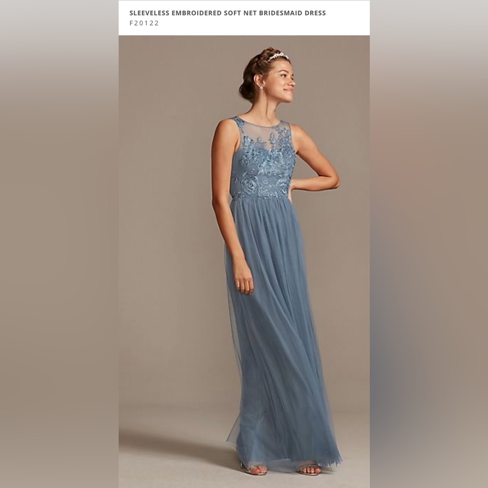 David’s Bridal Bridesmaid Dress in gray